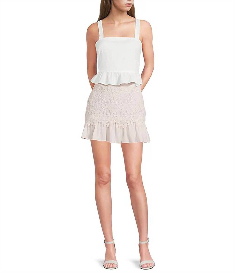 NEW LUCY PARIS greer lace mini skirt in soft pink